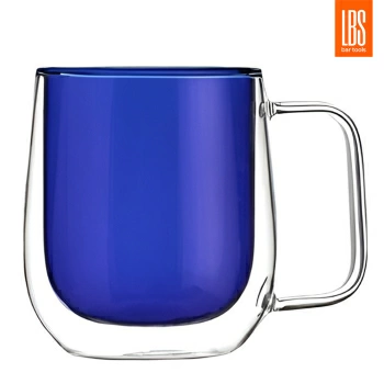 Кружка двойное стекло LBS 300 мл синий