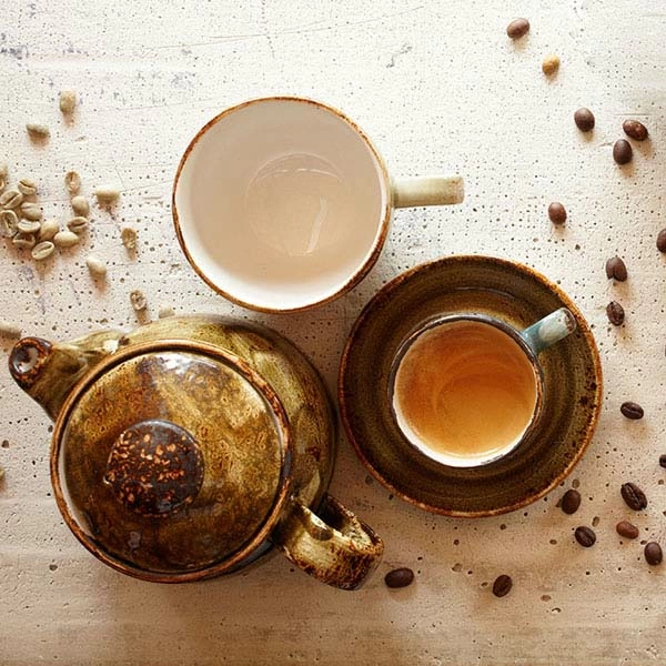 Блюдце «Крафт»; фарфор; D=11,H=1.3см; коричнев.