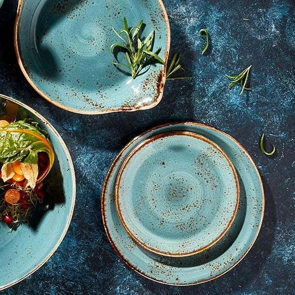 Тарелка пирожковая «Крафт»; фарфор; D=15,H=2см; синий