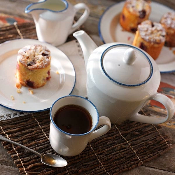 Чайник «Блю дэппл»; фарфор; 600мл; D=12.5,H=14,L=24см; белый,синий