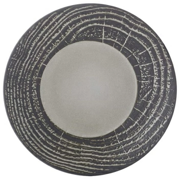 Тарелка мелкая «Арборесценс»; фарфор; D=31,H=3.5см; черный,серый