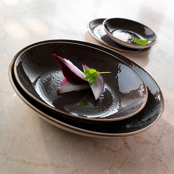 Салатник «Крафт»; фарфор; 650мл; D=20.5,H=4см; серый