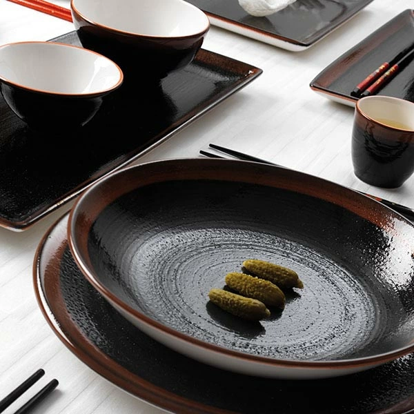 Тарелка мелкая «Кото»; фарфор; D=30,H=1.8см; черный,коричнев.