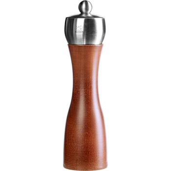 Мельница для соли метал.мех.; дерево,сталь нерж.; D=5.5,H=20см; коричнев.