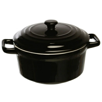 Горшок для запекания с ручк. «Форно»; керамика; 450мл; D=12,H=9.5см; черный