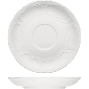 Блюдце «Моцарт»; фарфор; D=11,H=1.7см; белый