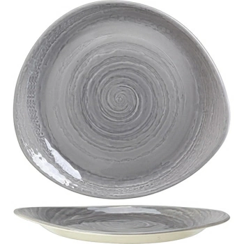 Тарелка  мелкая «Скейп грей»; фарфор; H=3,L=30.5,B=27см; серый