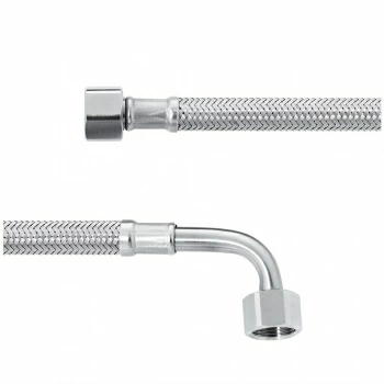 Шланг подключения: G3/8 - G3/8 колено; DN8; 1,5 м; нерж. металл