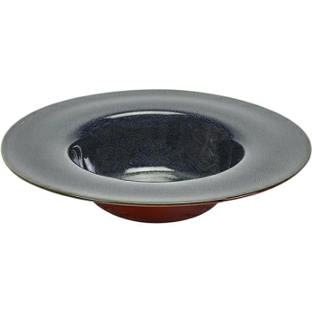 Тарелка глубокая; керамика; D=21.3,H=5см; синий,коричнев.