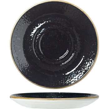 Блюдце «Крафт лакрица»; фарфор; D=14.5см; черный