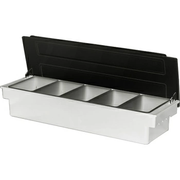 Контейнер для фруктов 5 отделений; абс-пластик,полипроп.; H=9.7,L=49,B=16см; черный