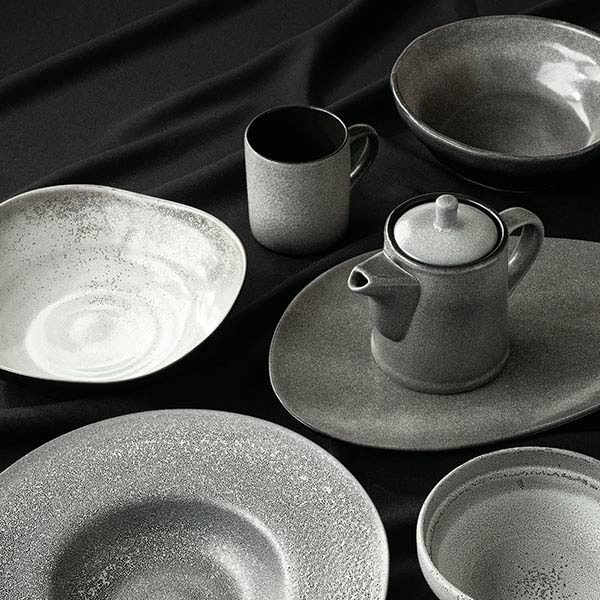 Тарелка глуб. «Млечный путь»; фарфор; 1200мл; D=23,H=1.2см; черный