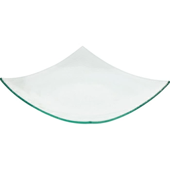 Салатник «Матиз»; стекло; 550мл; H=2.5,L=29,B=29см; прозр.,зелен.