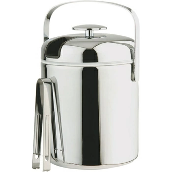 Емкость для льда с щипцами; полипроп.; 1.3л; D=14,H=22см; металлич.