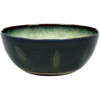 Салатник; керамика; 450мл; D=13.7,H=6см; серый,синий