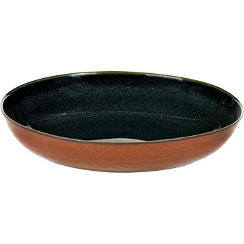 Блюдо глубокое; керамика; D=17.5,H=3см; синий,коричнев.