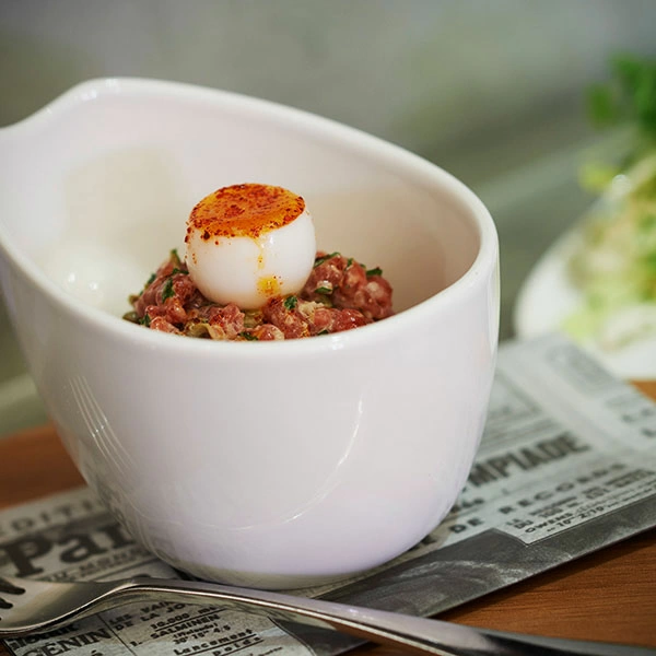 Салатник «Импульс»; фарфор; 250мл; H=9,L=12,B=10см; белый