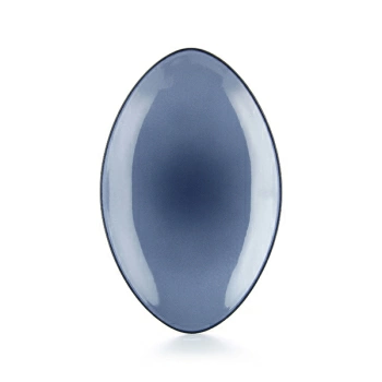 Блюдо овал. «Экинокс»; фарфор; H=4,L=35,B=22.3см; синий