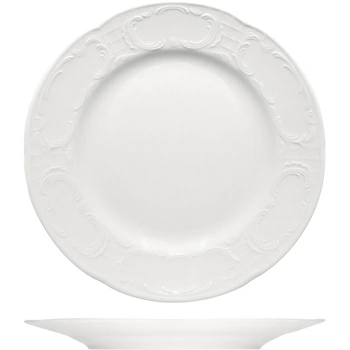 Тарелка мелкая «Моцарт» высокий край; фарфор; D=24,H=2.7см; белый