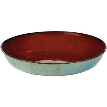 Блюдо глубокое; керамика; D=17.5,H=3см; коричнев.,серый