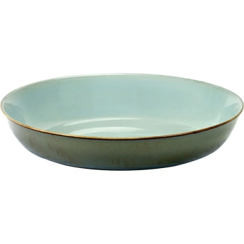 Блюдо глубокое; керамика; D=17.5,H=3см; голуб.,серый