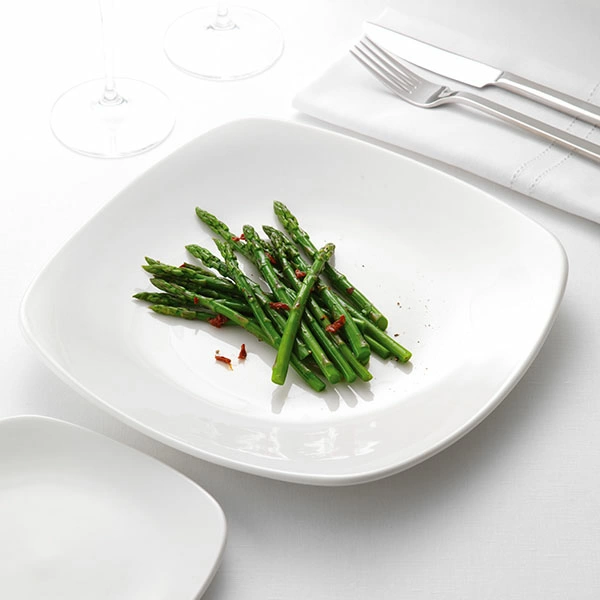 Тарелка квадратная «Монако Вайт»; фарфор; H=3,L=28,B=28см; белый