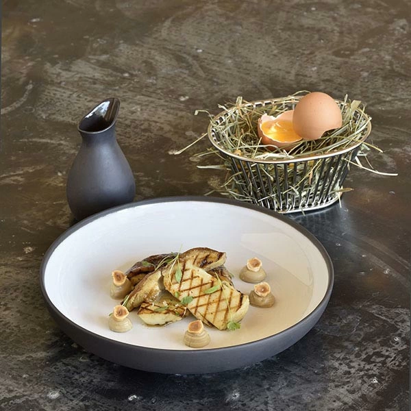 Молочник «Ликид»; фарфор; 125мл; H=10,L=7,B=6см; черный