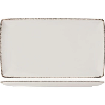 Блюдо прямоуг. «Браун дэппл»; фарфор; L=27,B=16.8см; белый,коричнев.