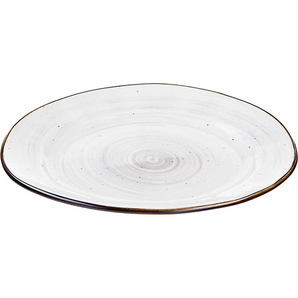 Тарелка  мелкая «Пастораль»; фарфор; L=17.5,B=15.5см; серый