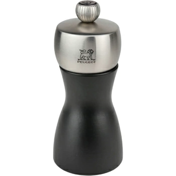 Мельница для перца метал.мех.; дерево,сталь нерж.; D=5,H=12см; черный