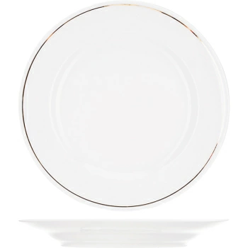 Тарелка мелкая «Идиллия»; фарфор; D=24,H=3см; белый,золотой