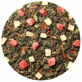 Чай ароматизированный зеленый Земляника со сливками LBS Tea