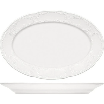 Блюдо овал. «Моцарт»; фарфор; L=36,B=24см; белый