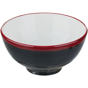 Салатник; фарфор; 255мл; D=11.2см; черный,красный