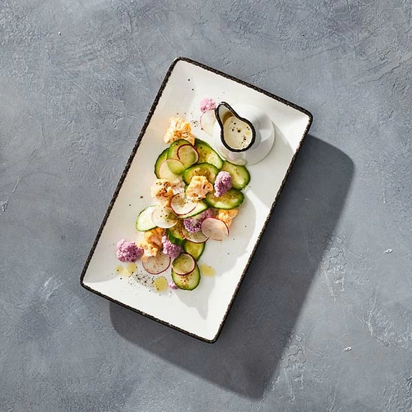 Блюдо прямоуг. «Чакоул дэпл»; фарфор; L=27,B=16.8см; белый