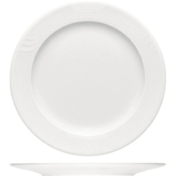 Тарелка мелкая «Карат»; фарфор; D=23,H=2см; белый