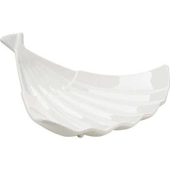 Блюдо-веер на ножках «Кунстверк»; фарфор; H=4,L=26.5,B=23см; белый