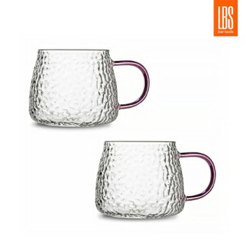 Набор кружек LBS 420 мл 2 шт, розовая ручка