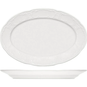 Блюдо овал. «Моцарт»; фарфор; L=32см; белый
