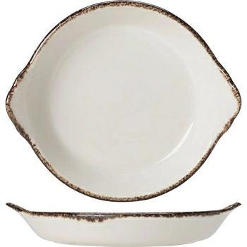 Сковорода порц. «Браун дэппл»; фарфор; D=16.5см; белый,коричнев.