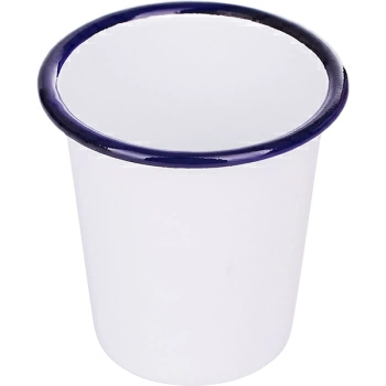 Стакан эмалиров.; сталь; 300мл; H=9см; белый,синий