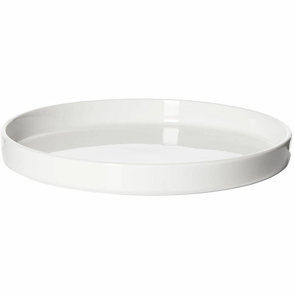 Блюдо круглое с бортом «Кунстверк»; фарфор; D=20см; белый