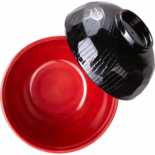 Мисосупница с крышкой; пластик; 170мл; D=10.5,H=10.5см; черный