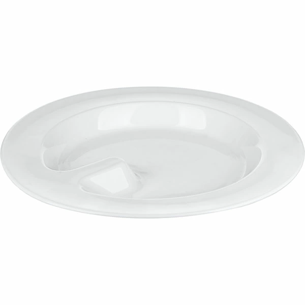 Тарелка для системы табл.питания с делением «Актив»; фарфор; D=26см; белый