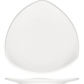 Тарелка треугольная «Опшенс»; фарфор; L=32,B=32см; белый