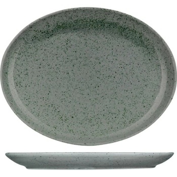 Блюдо овал. «Лайфстиль»; фарфор; L=28,B=21.5см; мятно-бирюз.