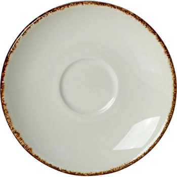 Блюдце «Браун дэппл»; фарфор; D=12.5см; белый,коричнев.