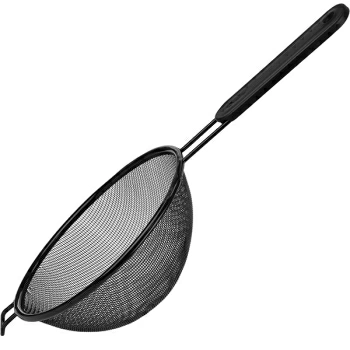 Сито с пласт.ручкой; антиприг.покр.; D=18,H=6.5,L=38см; черный