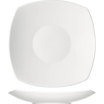 Тарелка глуб.квадр. «Опшенс»; фарфор; 750мл; L=30,B=30см; белый