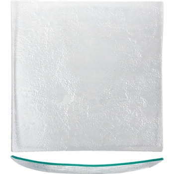 Салатник квадр.; стекло; H=6,L=36,B=36см; прозр.,зелен.